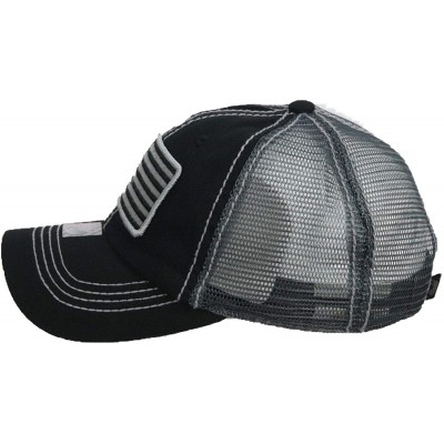 Baseball Caps US Flag Baseball Cap USA Mesh Trucker Fashion Hipster Golf Hiking Camping Hat - Black - C618U6YEUGZ $11.68