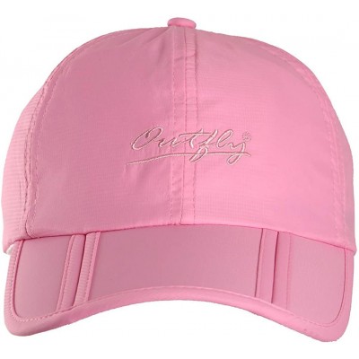 Baseball Caps Men and Women Outdoor Rain Sun Waterproof Quick-Drying Long Brim Collapsible Portable Hat - Pink - CI124HD3SIN ...