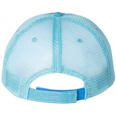 Baseball Caps Mega Cap 6990 - Herringbone Unstructured Trucker Cap - Aqua/ Aqua - CN18HWRXAEG $8.91