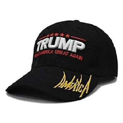 Baseball Caps Make America Great Again Hat [3 Pack]- Donald Trump USA MAGA Cap Adjustable Baseball Hat - V4 - Black - CR18QNG...