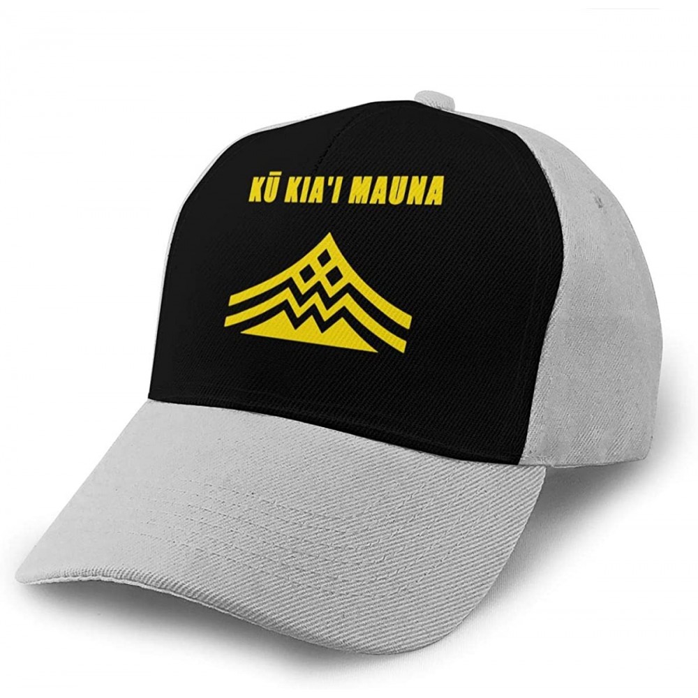 Baseball Caps Ku Kiai Mauna Kea Men Retro Adjustable Cap for Hat Cowboy Hat - Gray - CT18Y6IKYLE $20.46