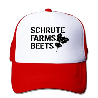 Skullies & Beanies Cap Schrute Farms Beets Adjustable Hats - Red - CP186NYSEH7 $15.40