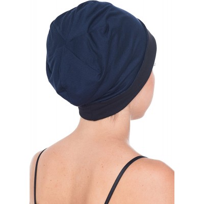 Skullies & Beanies Unisex Reversible Beanie for Hair Loss - Chemo Caps - Black-denim - CE11AZJVICL $14.19