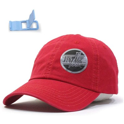 Baseball Caps Classic Washed Cotton Twill Low Profile Adjustable Baseball Cap - Red - CU128GCV3ZB $13.43