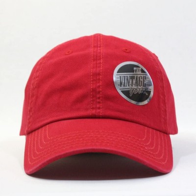 Baseball Caps Classic Washed Cotton Twill Low Profile Adjustable Baseball Cap - Red - CU128GCV3ZB $13.43