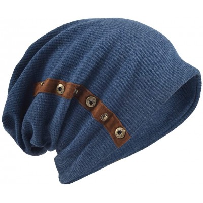 Skullies & Beanies Mens Slouchy Beanie Oversize Knit Skull Cap Long Baggy Hat - 020navy - CK18IRRN9TX $15.15