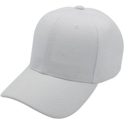 Baseball Caps Baseball Cap Men Women - Classic Adjustable Plain Hat - White - CJ17YKCHY4S $21.23