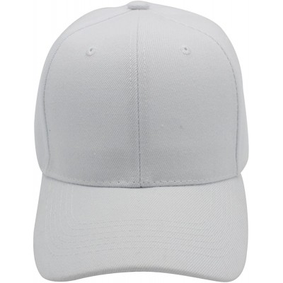 Baseball Caps Baseball Cap Men Women - Classic Adjustable Plain Hat - White - CJ17YKCHY4S $7.72