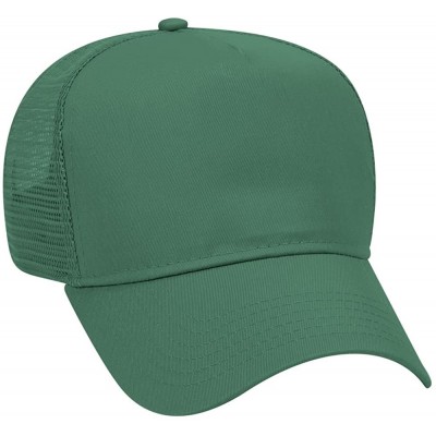 Baseball Caps Cotton Blend Twill 5 Panel Pro Style Mesh Back Trucker Hat - Dk. Green - CH180D3SLY6 $9.49