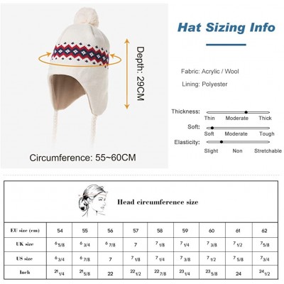 Skullies & Beanies Women Knit Beanie Snow Winter Hat Ski Cap with Pom for Girl Cold Weather 54-60cm - 00799-black - CQ18ZCZT0...