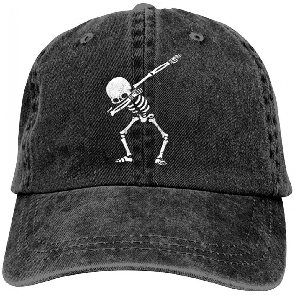 Baseball Caps Vintage Jeans Dad Hat Mesh Hat Adjustable Baseball Cap Trucker Hat Sports Black - Dabbing Skeleton - CT18Q9OUW4...
