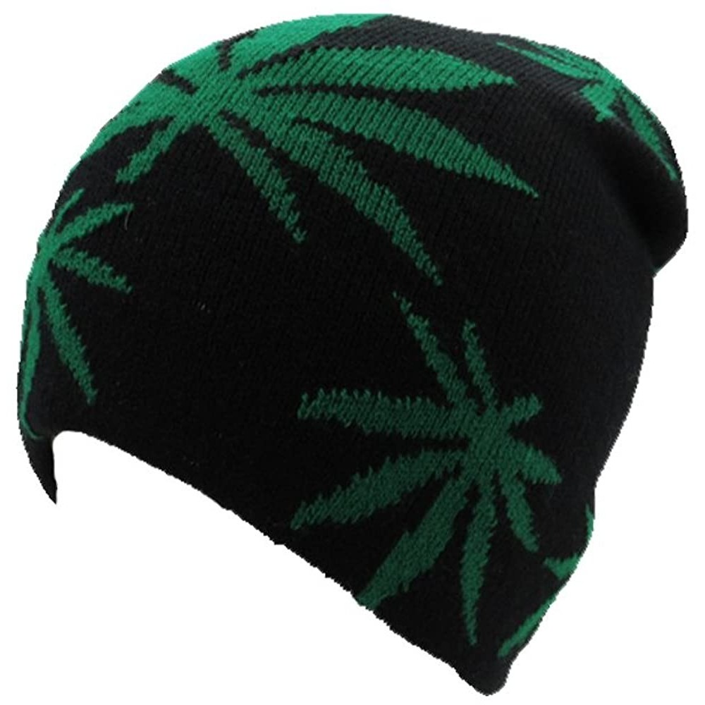 Skullies & Beanies Jamaica Reggae Rasta Slouchy Stripe Baggie Skull Cap - Prh48-green - C017YSCM00D $12.21
