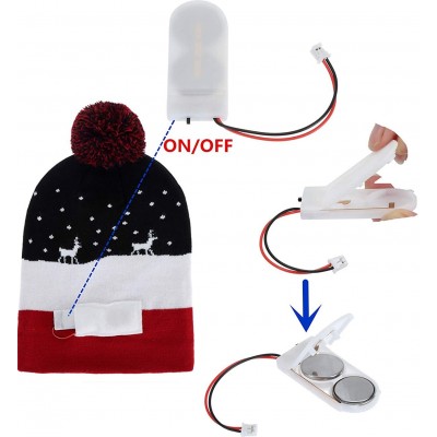 Skullies & Beanies Novelty LED Light Up Christmas Hat Knitted Ugly Sweater Holiday Xmas Beanie Colorful Funny Hat Gift - CU18...