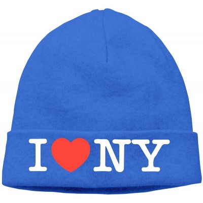 Skullies & Beanies Warm Knit Cap for Men Women- I Love NY New York Heart Stocking Cap - Blue - CT18Y0R597D $10.88
