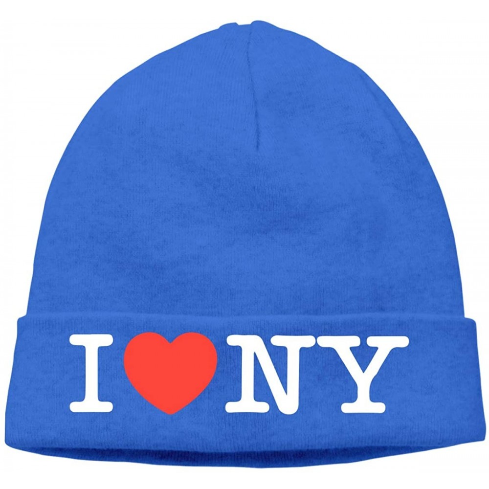 Skullies & Beanies Warm Knit Cap for Men Women- I Love NY New York Heart Stocking Cap - Blue - CT18Y0R597D $10.88