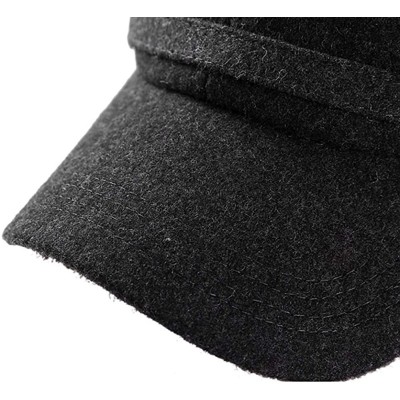 Baseball Caps Winter Wool Baseball Cap Outdoor Windproof Fleece Earflap Hat Soft Faux Fur Hunting Hat for Men - Black - CH18H...