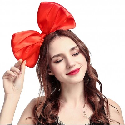 Headbands Women Huge Bow Headband Cute Bowknot Hair Hoop for Halloween Cosplay - Red - CE186UDCXI0 $9.67