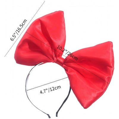 Headbands Women Huge Bow Headband Cute Bowknot Hair Hoop for Halloween Cosplay - Red - CE186UDCXI0 $9.67