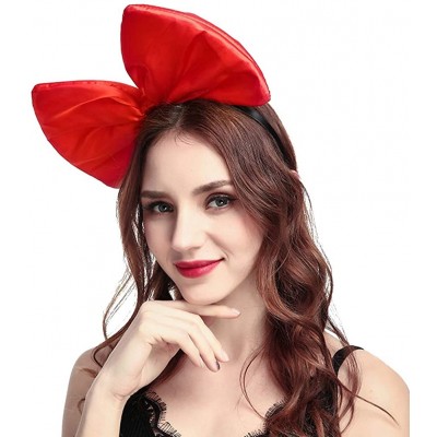 Headbands Women Huge Bow Headband Cute Bowknot Hair Hoop for Halloween Cosplay - Red - CE186UDCXI0 $9.67