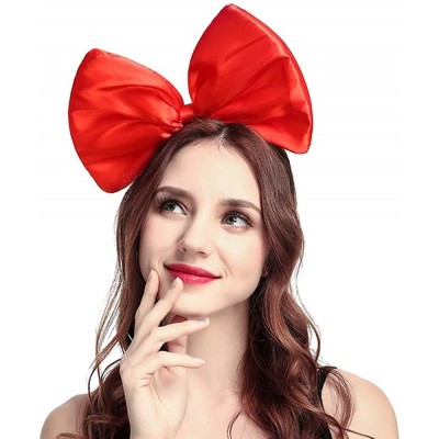 Headbands Women Huge Bow Headband Cute Bowknot Hair Hoop for Halloween Cosplay - Red - CE186UDCXI0 $9.67