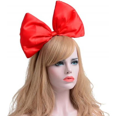 Headbands Women Huge Bow Headband Cute Bowknot Hair Hoop for Halloween Cosplay - Red - CE186UDCXI0 $9.67