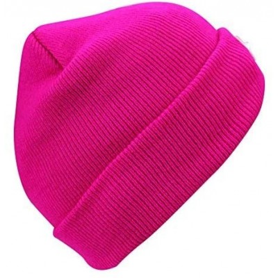 Skullies & Beanies Mens Winter 5 lED Lights Lighted Night Fishing Knitt Beanie Hat Cap Roll-up Brim - Rose - CF1298502OX $9.86