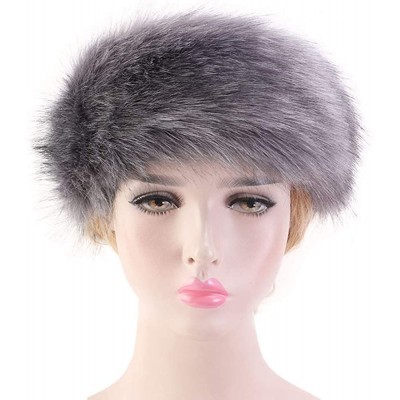 Cold Weather Headbands Women's Faux Fur Headband Elastic Head Warmer Luxurious Earmuff Snow Hat - Raccoon - CR18K6CY73L $12.27