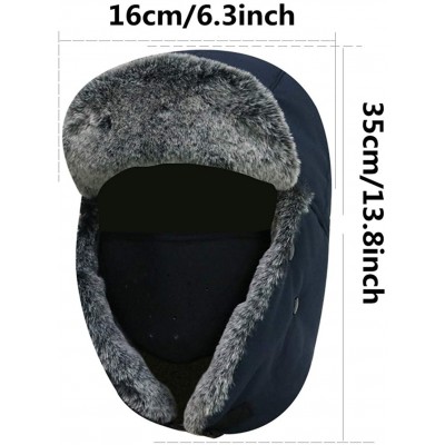 Bomber Hats Winter Warm Trapper Hat with Windproof Mask Winter Ear Flap Hat for Men Women - Purple - C218M5QHX02 $35.58