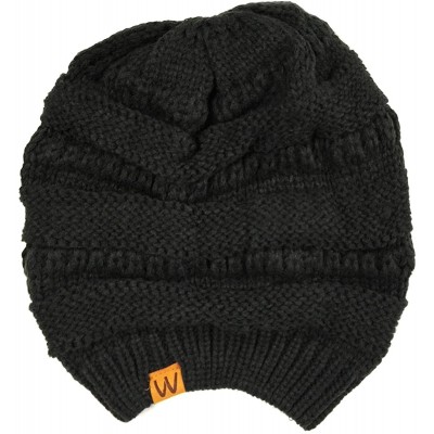 Skullies & Beanies Slouchy Winter Beanie Cap Hat Set of 2 - Black and Dark Carrot - CW12KO79M27 $17.30