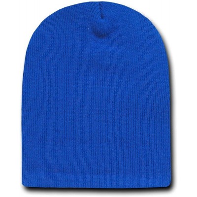 Skullies & Beanies 8 Inch Short Knit Beanie Cap - Royal Blue - C1110H02TCR $10.00