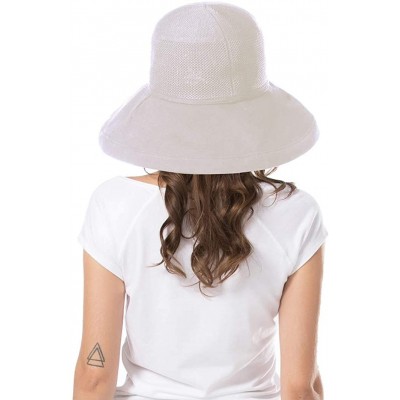 Sun Hats Women Wide Brim Sun Hats Foldable UPF 50+ Sun Protective Bucket Hat - Reticulated-beige - CF18SXOE3IN $17.73