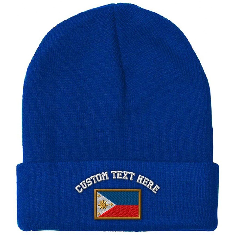 Skullies & Beanies Custom Beanie for Men & Women Philippines Embroidery Acrylic Skull Cap Hat - Royal Blue - CC18H5IYDD3 $20.90