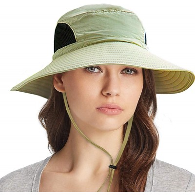 Sun Hats Waterproof Sun Hat Outdoor UV Protection Bucket Mesh Boonie Hat Adjustable Fishing Cap - Khaki - CZ184RN2G0O $16.83