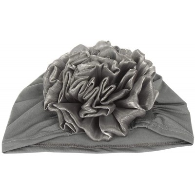 Skullies & Beanies 1Pack / 2Packs Women Flower Elastic Turban Beanie Head Wrap Chemo Cap Hat - Gray - C818OSXXIT7 $10.38