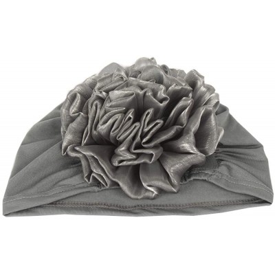 Skullies & Beanies 1Pack / 2Packs Women Flower Elastic Turban Beanie Head Wrap Chemo Cap Hat - Gray - C818OSXXIT7 $10.38