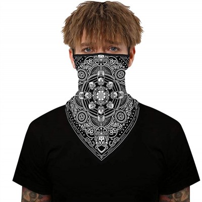 Balaclavas Men Women Ear Loops Face Scarf Neck Gaiters Bandana Mask Balaclava for Dust Wind - 28 - CO198UYOQXA $9.03