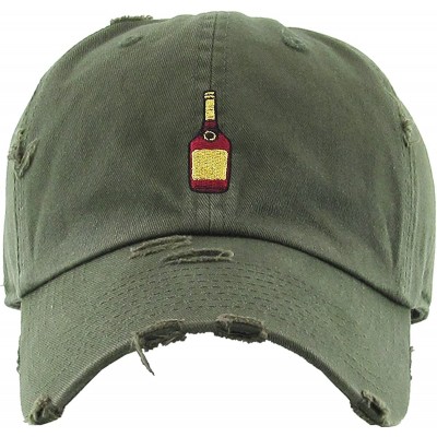 Baseball Caps Henny Leaf Fist Bottle Dad Hat Baseball Cap Polo Style Unconstructed - (3.1) Olive Henny Bottle Vintage - CT182...