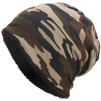 Berets Unisex Knit Baggy Beanie Beret Skull Caps Hat Winter Warm Oversized Ski Cap Hat - Coffee - C218M5XD26E $10.40