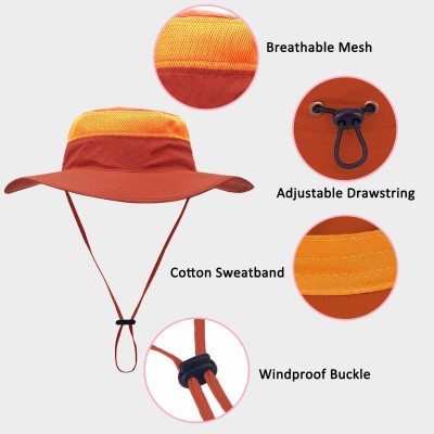 Sun Hats Outdoor Sun Hat Quick-Dry Breathable Mesh Hat Camping Cap - Orange - CA18CUACC6M $11.26