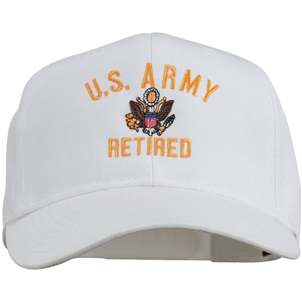 Baseball Caps US Army Retired Military Embroidered Cap - White - CW11TX70BAL $21.54