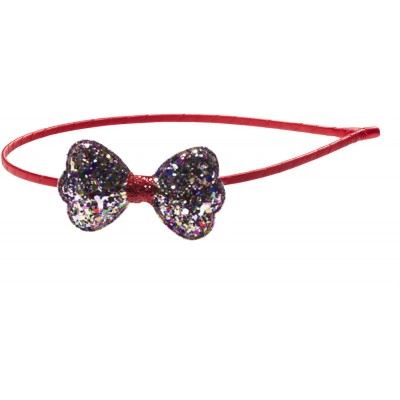 Headbands "Isabelle" Glitter Bow Headband - Red Multi - CF12CLYQLTN $13.68