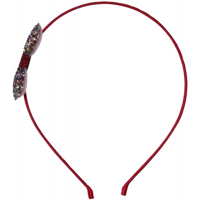 Headbands "Isabelle" Glitter Bow Headband - Red Multi - CF12CLYQLTN $21.83