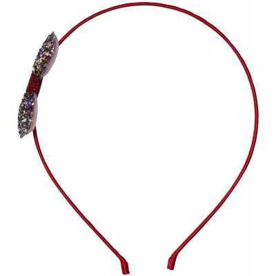 Headbands "Isabelle" Glitter Bow Headband - Red Multi - CF12CLYQLTN $13.68