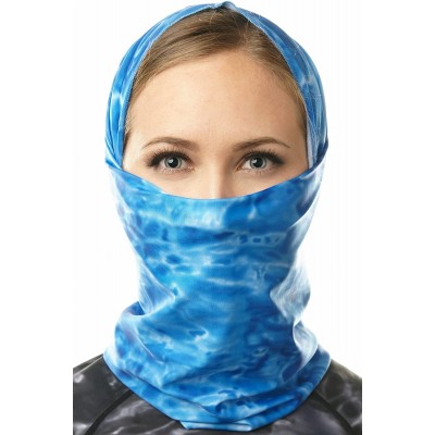 Headbands Face Mask for Women - UPF 50+ Motorcycle Ski Cover Balaclava Gaiter - Royal Ripple - CC12GMBIXJH $15.97