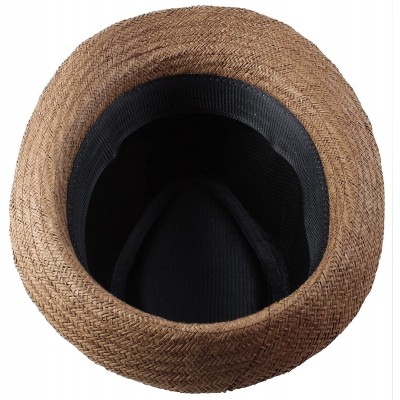 Fedoras Classic Fedora Unisex Woven Straw Summer Hat - B - C818E3C6IEQ $10.68