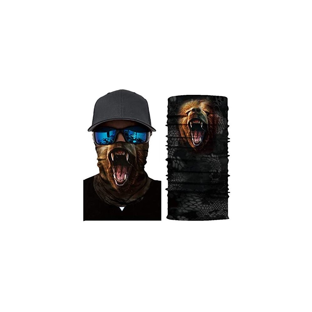 Balaclavas Seamless Rave Bandana for Men Women Neck Gaiter Scarf Dust Wind Balaclava Headwear - Brown Bear - C2197T7YS5M $13.03