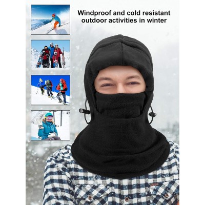 Balaclavas 4 Pieces Windproof Ski Face Mask Winter Mask Balaclavas Head Hood for Men Women (Black- Navy- Grey- Red) - CO18Y4W...