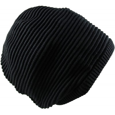 Skullies & Beanies Rasta 100% Cotton Knitted Beanie for Long DreaLock (XXXL) - Black - C812NSK6YLA $25.24