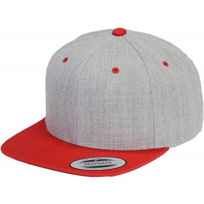 Visors 6-Panel Structured Flat Visor Classic Snapback (6089) - Heather/Red - CF12CIEREZV $9.52