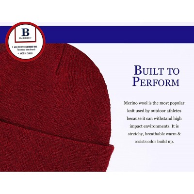 Skullies & Beanies Merino Wool Beanie Hat -Soft Winter and Activewear Watch Cap - Red Marl - CZ18X92QYLK $13.56